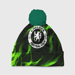 Шапка с помпоном Chelsea sport club fc fire, цвет: 3D-зеленый