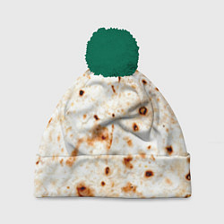 Шапка с помпоном Текстура светлого лаваша, цвет: 3D-зеленый