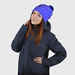 Шапка с помпоном Спирали расходящиеся в стороны, цвет: 3D-тёмно-синий — фото 2