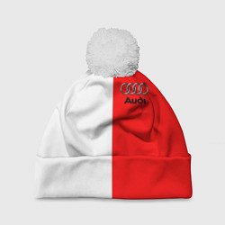 Шапка с помпоном AUDI logo полосы, цвет: 3D-белый