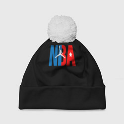Шапка с помпоном NBA sport, цвет: 3D-белый