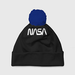 Шапка c помпоном Nasa white logo