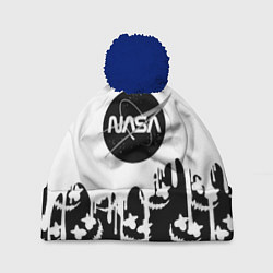 Шапка с помпоном Marshmello x Nasa, цвет: 3D-тёмно-синий