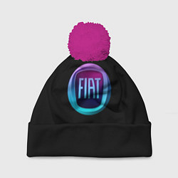 Шапка с помпоном FIAT logo neon, цвет: 3D-малиновый
