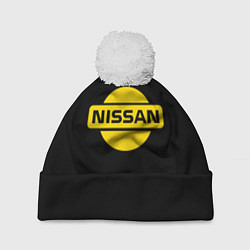 Шапка c помпоном Nissan yellow logo