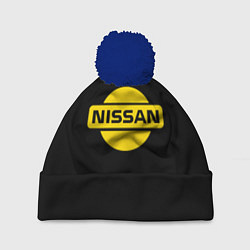 Шапка c помпоном Nissan yellow logo