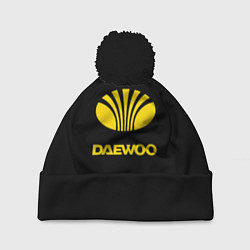 Шапка с помпоном Daewoo logo yellow, цвет: 3D-черный