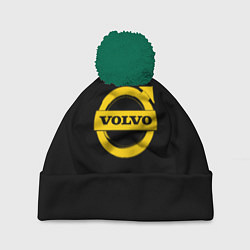 Шапка с помпоном Volvo yellow logo, цвет: 3D-зеленый