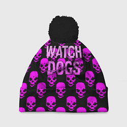 Шапка с помпоном Watch dogs neon skull, цвет: 3D-черный