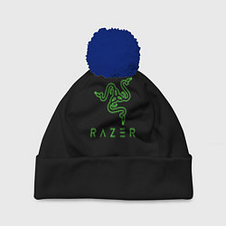 Шапка c помпоном Razer logo brend