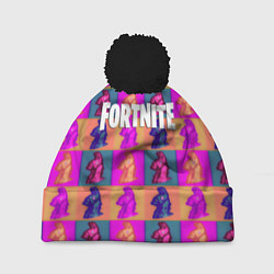 Шапка c помпоном Fortnite logo pattern game