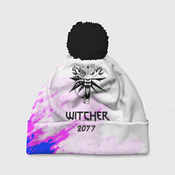 Шапка с помпоном The Witcher colors neon, цвет: 3D-черный