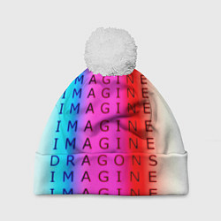 Шапка с помпоном Imagine Dragons neon rock, цвет: 3D-белый