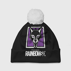 Шапка с помпоном Rainbow six logo ubisoft, цвет: 3D-белый