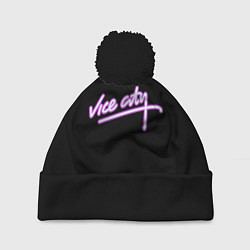 Шапка с помпоном Vice city logo neon, цвет: 3D-черный