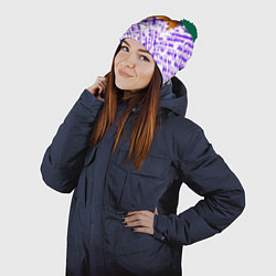 Шапка с помпоном Doom neon retro, цвет: 3D-зеленый — фото 2