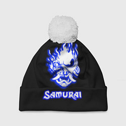 Шапка с помпоном Samurai logo ghost, цвет: 3D-белый