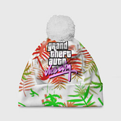 Шапка с помпоном GTA tropicano steel, цвет: 3D-белый