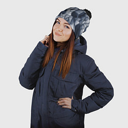 Шапка с помпоном Геометрические грани, цвет: 3D-черный — фото 2