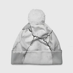 Шапка с помпоном Растрескавшийся бетон, цвет: 3D-белый