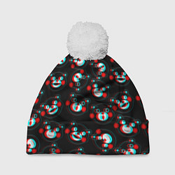 Шапка с помпоном Монокума глитч, цвет: 3D-белый