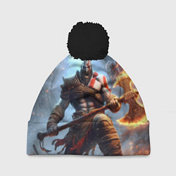 Шапка с помпоном Кратос в ярости, цвет: 3D-черный