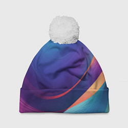 Шапка c помпоном Красивый градиент абстракция