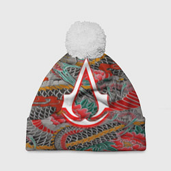 Шапка с помпоном Assassins Creed shadows japan, цвет: 3D-белый