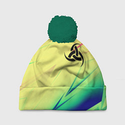 Шапка с помпоном Славянская символики лого, цвет: 3D-зеленый