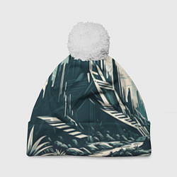 Шапка с помпоном Фантастика город, цвет: 3D-белый