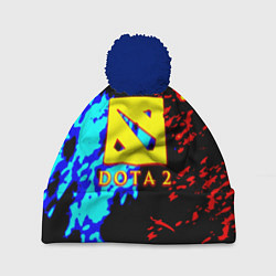 Шапка с помпоном Dota 2 огненный стиль, цвет: 3D-тёмно-синий