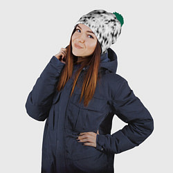 Шапка с помпоном Мороз на стекле, цвет: 3D-зеленый — фото 2