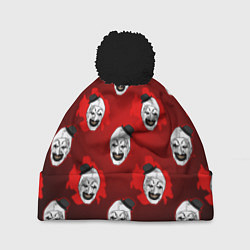 Шапка с помпоном Funny clown Art in blood, цвет: 3D-черный