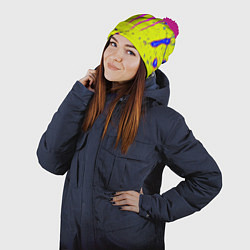 Шапка с помпоном Monster energy краски, цвет: 3D-малиновый — фото 2