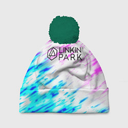 Шапка с помпоном Linkin park rock краски, цвет: 3D-зеленый