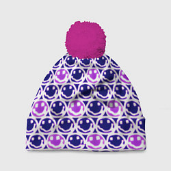 Шапка с помпоном Nirvana neon smile, цвет: 3D-малиновый