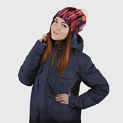 Шапка с помпоном Вечерний мегаполис, цвет: 3D-белый — фото 2