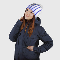 Шапка с помпоном Striped suit, цвет: 3D-белый — фото 2