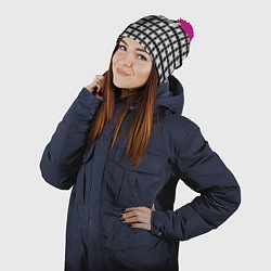 Шапка с помпоном Dayz крестики, цвет: 3D-малиновый — фото 2