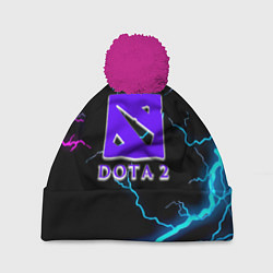 Шапка с помпоном Dota неоновый шторм, цвет: 3D-малиновый