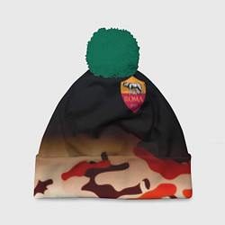 Шапка с помпоном Roma камуфляжный стиль, цвет: 3D-зеленый