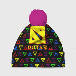 Шапка с помпоном Dota pattern witcher, цвет: 3D-малиновый