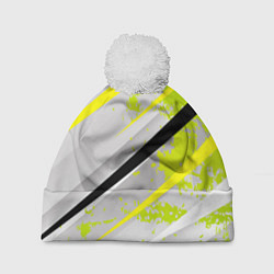 Шапка с помпоном Color white light green, цвет: 3D-белый