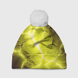 Шапка с помпоном Color yellow black, цвет: 3D-белый