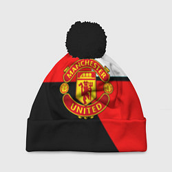 Шапка с помпоном Манчестер юнайтед геометрия линии, цвет: 3D-черный