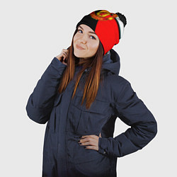 Шапка с помпоном Манчестер юнайтед геометрия линии, цвет: 3D-черный — фото 2