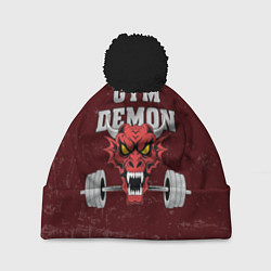 Шапка с помпоном Gym demon, цвет: 3D-черный