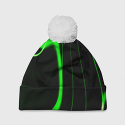 Шапка c помпоном Color green light green black