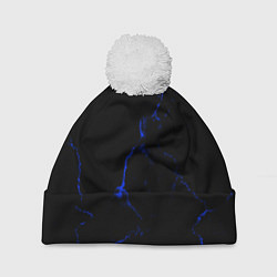 Шапка с помпоном Color black blue, цвет: 3D-белый