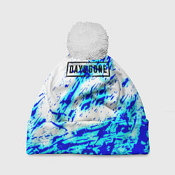 Шапка с помпоном Daysgone голубые краски, цвет: 3D-белый